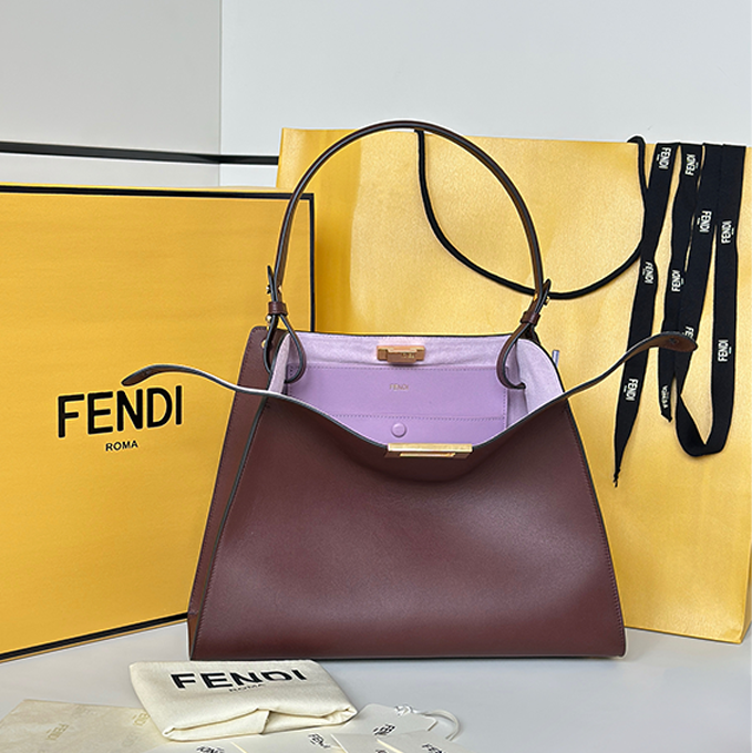 fendi way medium soft trapezoidal open‑top tote handbag